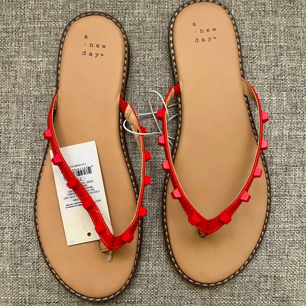A New Day Studded Flip Flops NWT